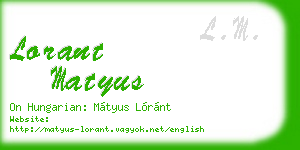 lorant matyus business card